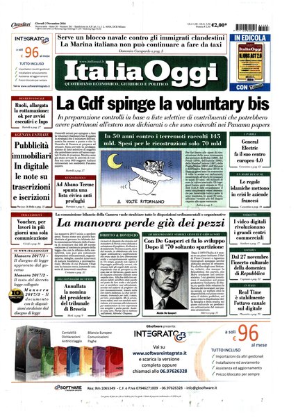 Italia oggi : quotidiano di economia finanza e politica